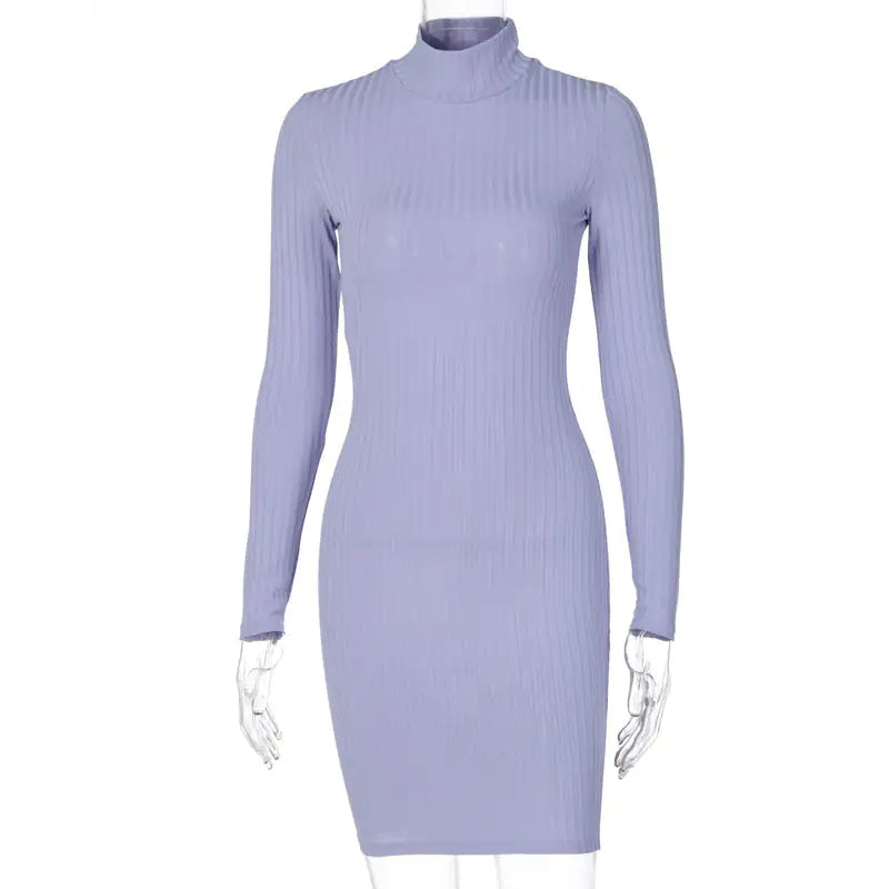 COZY© Ribbed Turtleneck Mini Dress